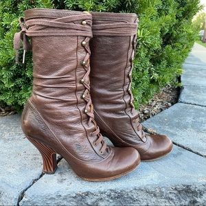 Chie Mihara - lace-up leather boots brown